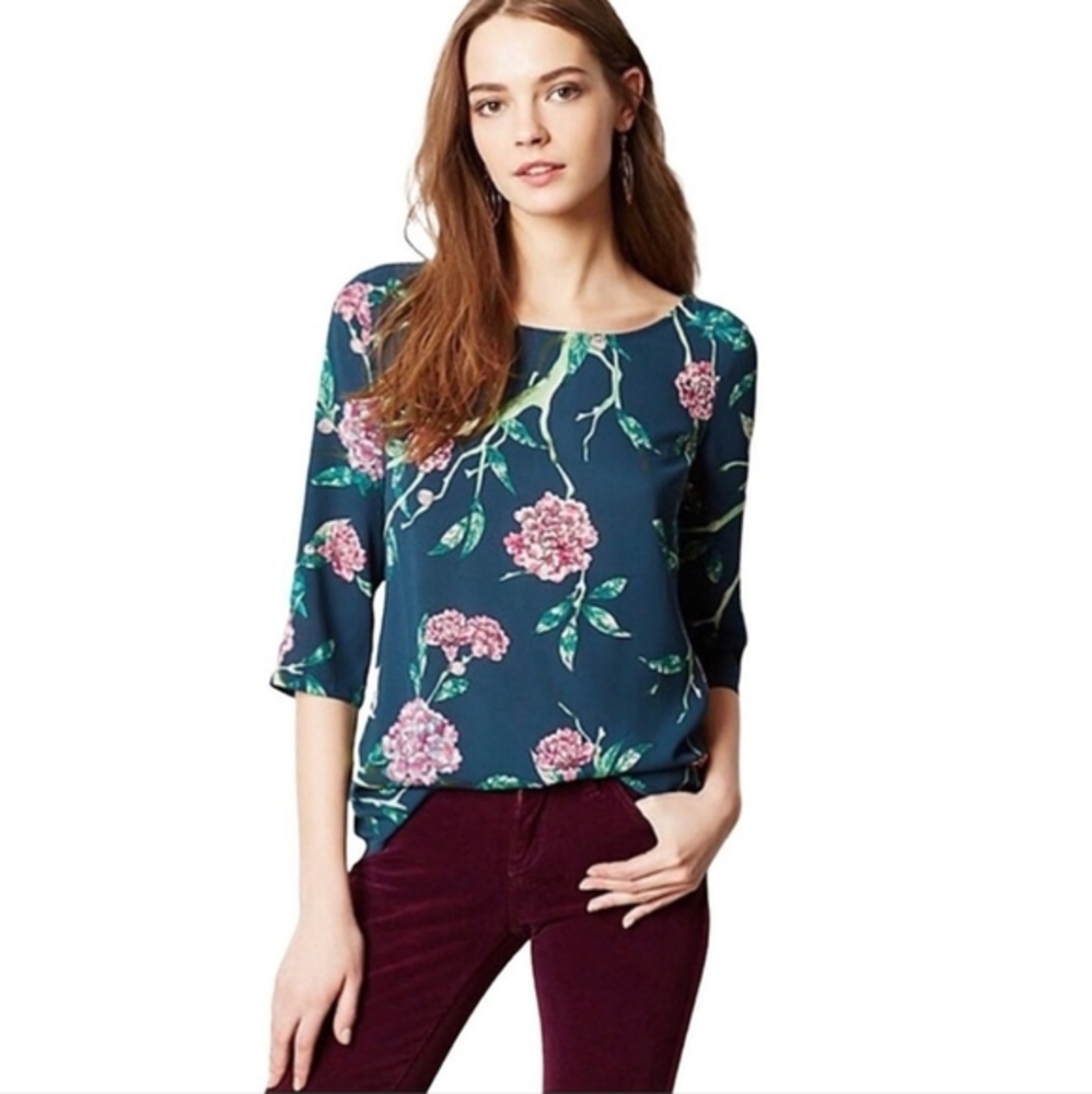 GUC Anthropologie HD in Paris Eira Floral Blouse, size 4